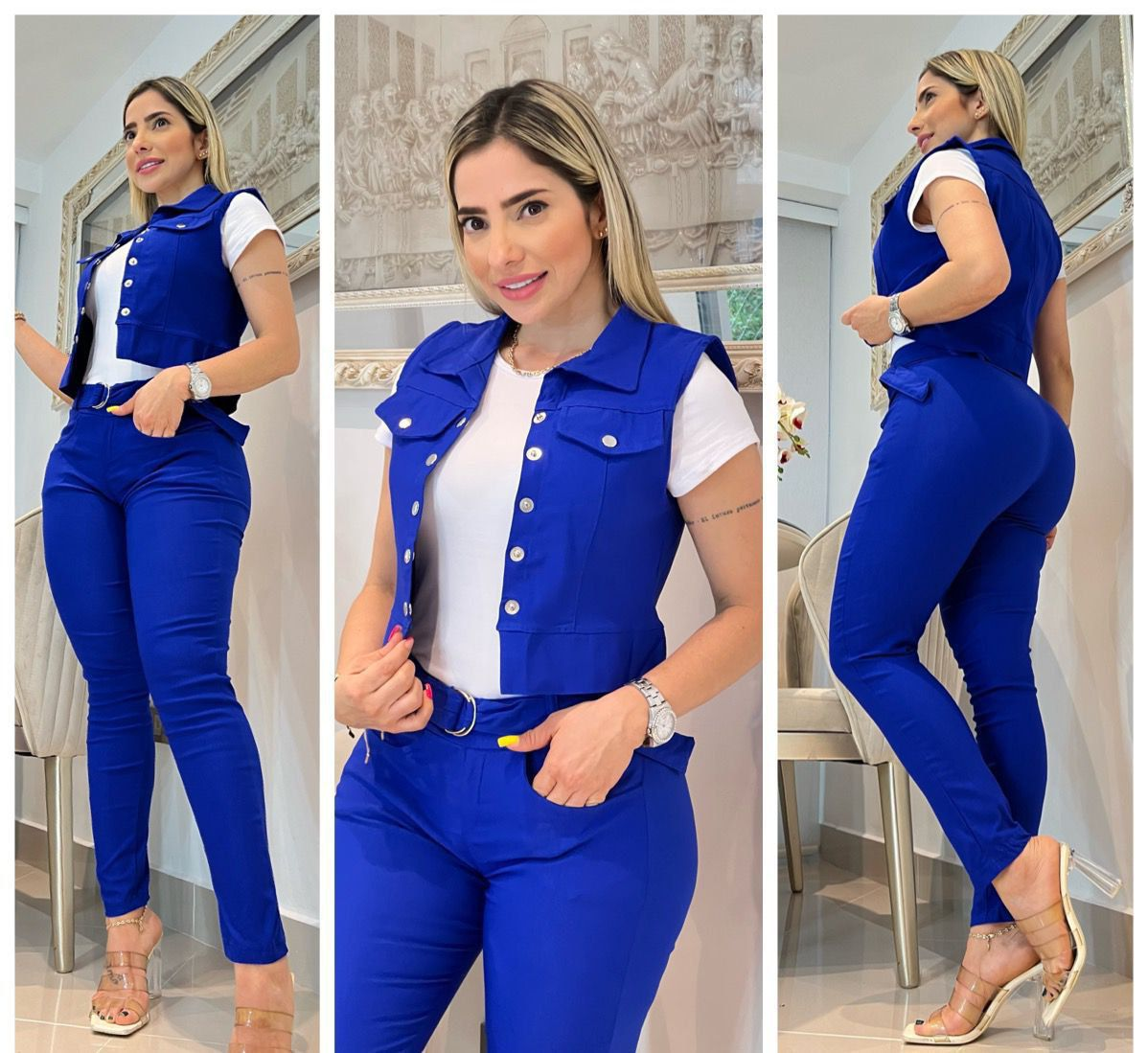 CONJUNTO PARA DAMA 3 PIEZAS CHALECO